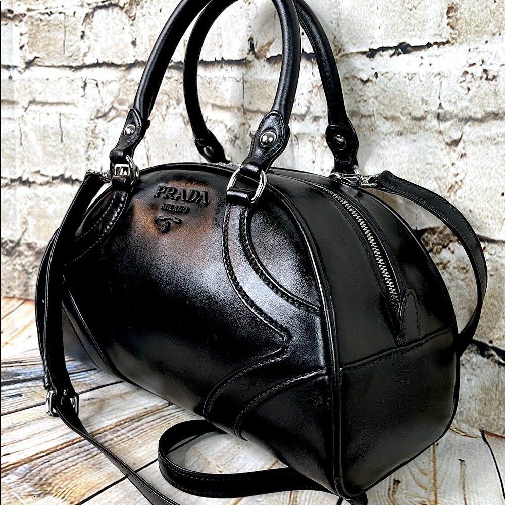 Prada Black Leather Satchel - Picture 2 of 16